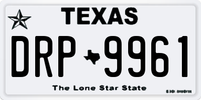 TX license plate DRP9961