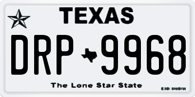 TX license plate DRP9968