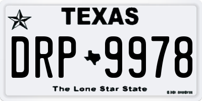 TX license plate DRP9978
