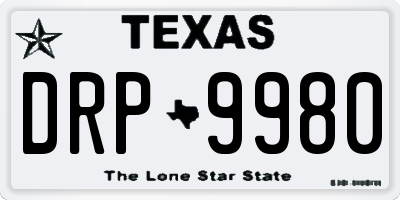 TX license plate DRP9980