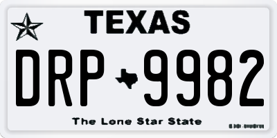 TX license plate DRP9982
