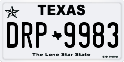 TX license plate DRP9983