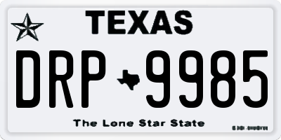 TX license plate DRP9985
