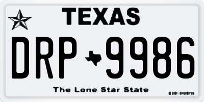 TX license plate DRP9986