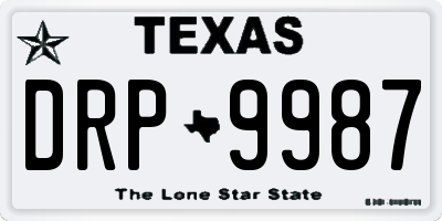 TX license plate DRP9987