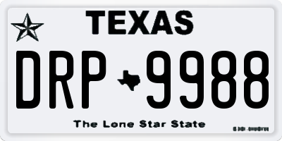 TX license plate DRP9988