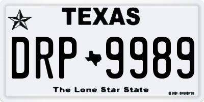TX license plate DRP9989