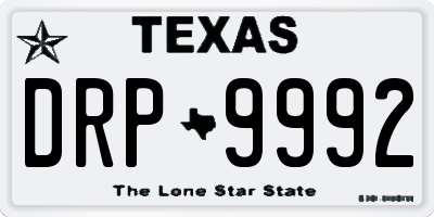 TX license plate DRP9992