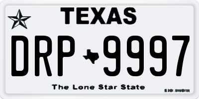 TX license plate DRP9997
