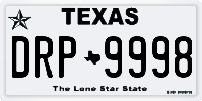 TX license plate DRP9998