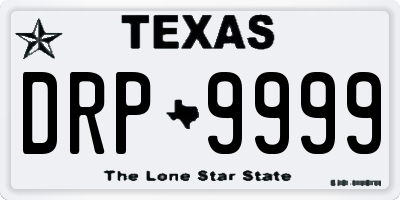 TX license plate DRP9999