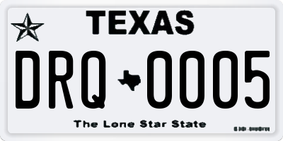 TX license plate DRQ0005
