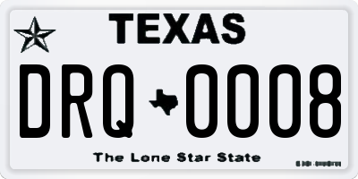 TX license plate DRQ0008