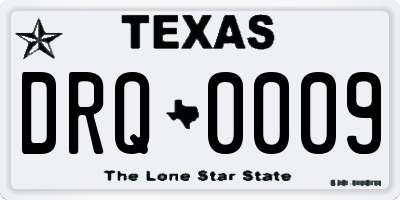 TX license plate DRQ0009