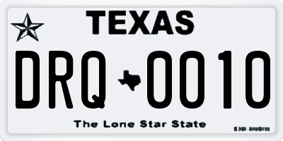 TX license plate DRQ0010