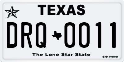 TX license plate DRQ0011