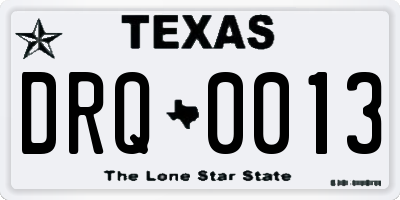 TX license plate DRQ0013