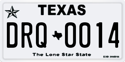 TX license plate DRQ0014