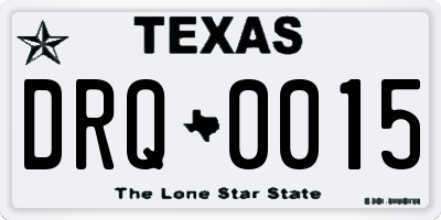 TX license plate DRQ0015