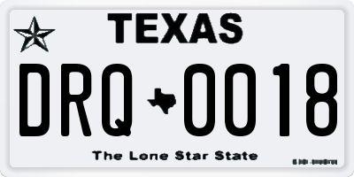 TX license plate DRQ0018