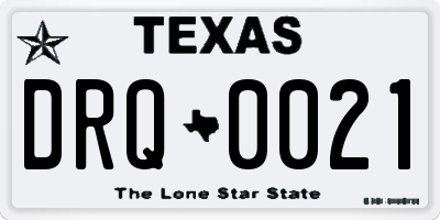 TX license plate DRQ0021