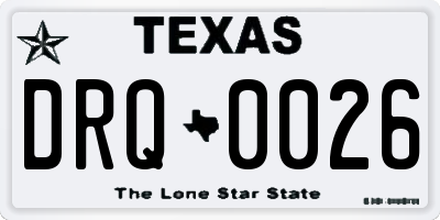 TX license plate DRQ0026