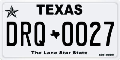 TX license plate DRQ0027