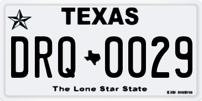 TX license plate DRQ0029
