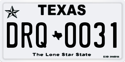 TX license plate DRQ0031