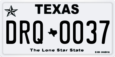 TX license plate DRQ0037