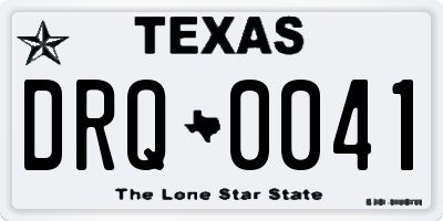 TX license plate DRQ0041