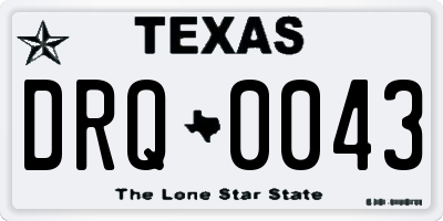 TX license plate DRQ0043