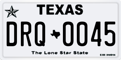 TX license plate DRQ0045