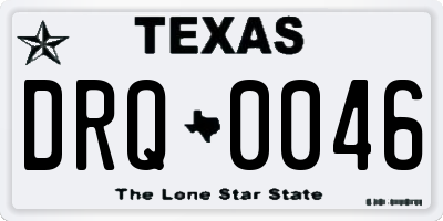 TX license plate DRQ0046