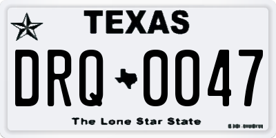 TX license plate DRQ0047