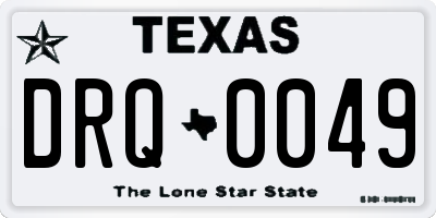 TX license plate DRQ0049