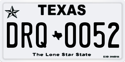 TX license plate DRQ0052