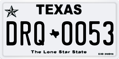 TX license plate DRQ0053