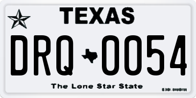TX license plate DRQ0054