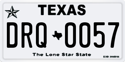 TX license plate DRQ0057