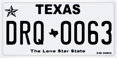 TX license plate DRQ0063
