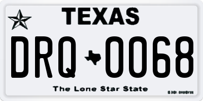 TX license plate DRQ0068