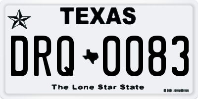 TX license plate DRQ0083