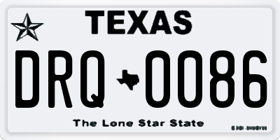 TX license plate DRQ0086