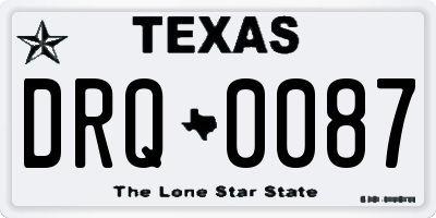 TX license plate DRQ0087