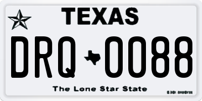 TX license plate DRQ0088