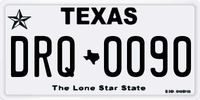 TX license plate DRQ0090