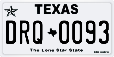 TX license plate DRQ0093