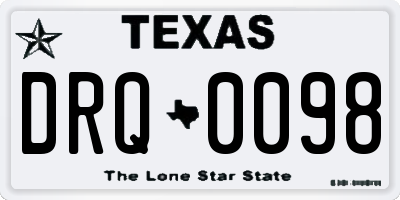 TX license plate DRQ0098