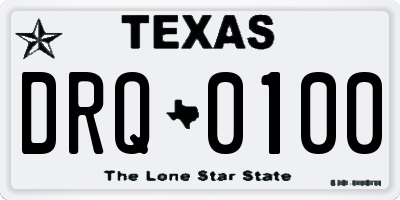 TX license plate DRQ0100